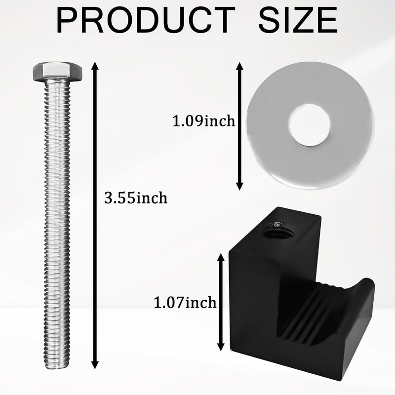Hirificing 4PCS Truck Tool Box Mounting Kit, J Hook Truck Crossover Tool Boxes for Bed of Truck Aluminum Pickup Toolbox Rail Mounting Kit for Fix Tool Boxes Tie Downs Comes with Fastening Nuts(Black) - Image 2